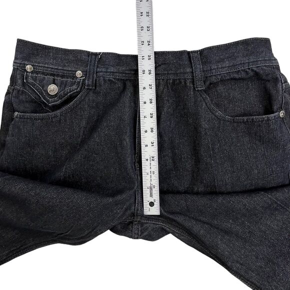 Imperious Delf Trading Jeans 38x33 Black Vintage Flap Pocket Embroidered Rock - Picture 14 of 16